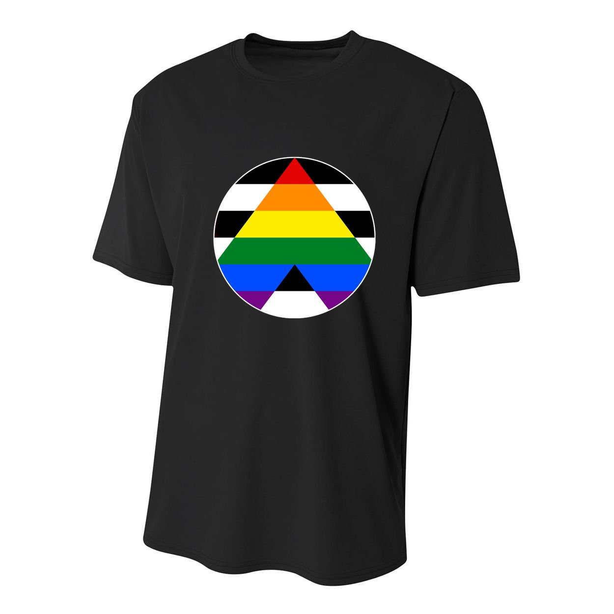 Ally Flag Circle Pyramid Pride Youth Performance Sprint T-Shirt