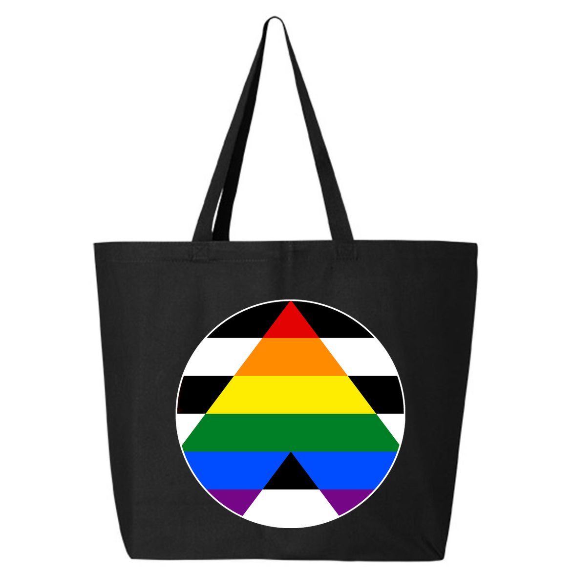 Ally Flag Circle Pyramid Pride 25L Jumbo Tote
