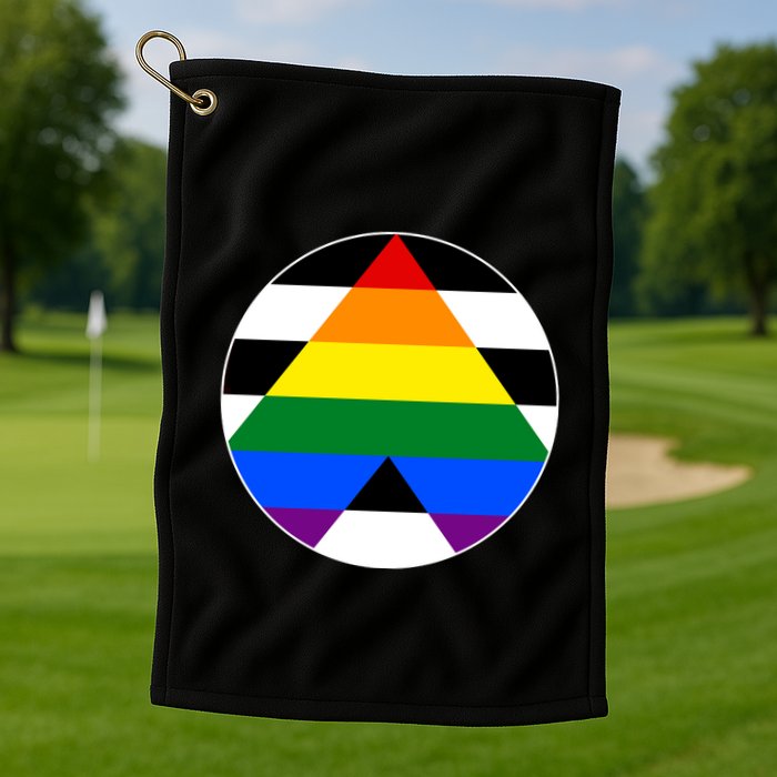Ally Flag Circle Pyramid Pride Golf Towel