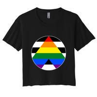 Ally Flag Circle Pyramid Pride Women's Crop Top Tee