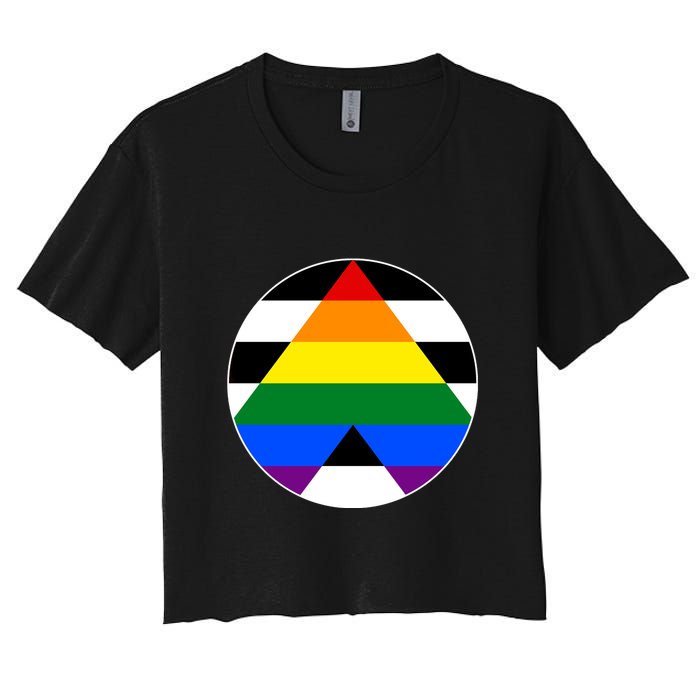 Ally Flag Circle Pyramid Pride Women's Crop Top Tee