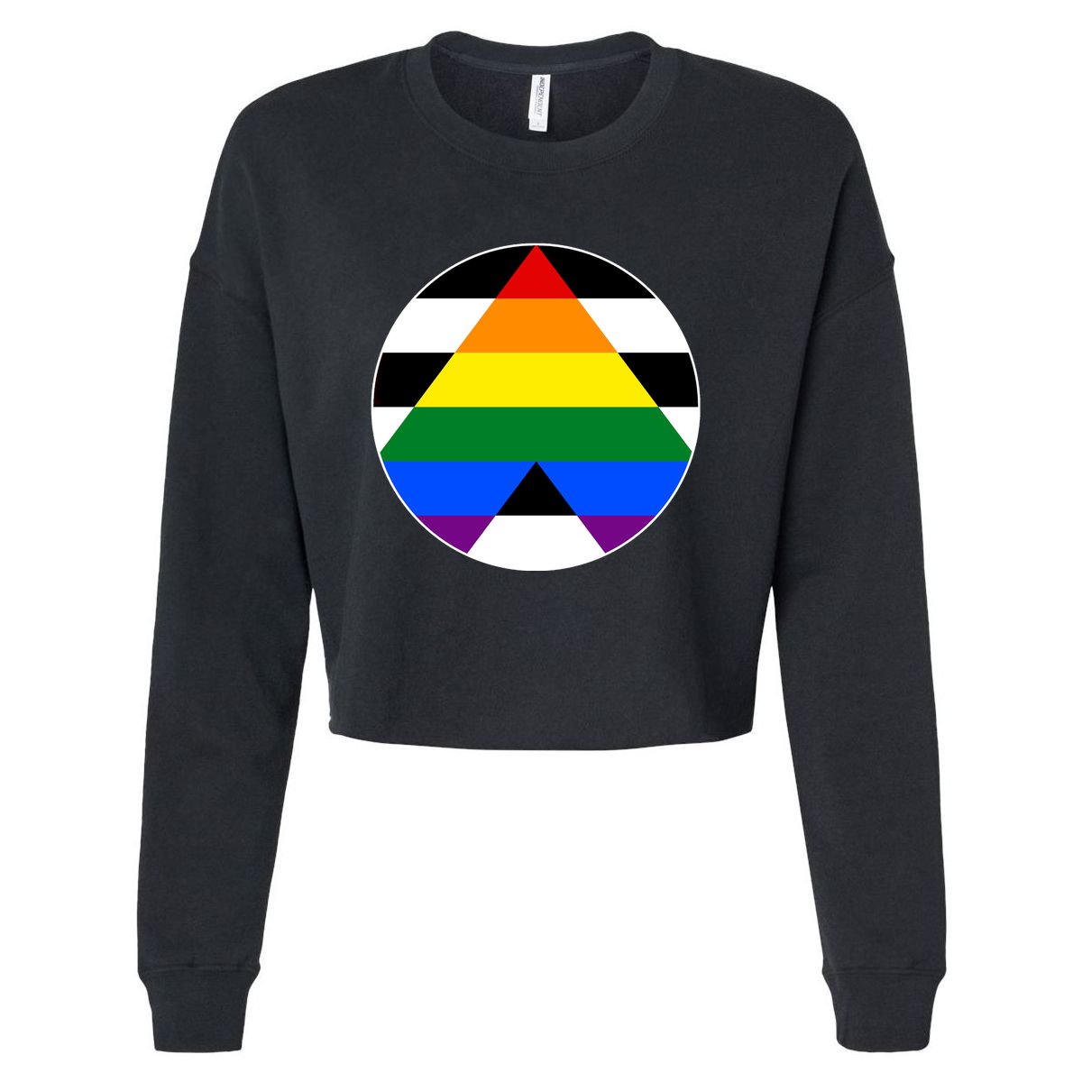 Ally Flag Circle Pyramid Pride Cropped Pullover Crew