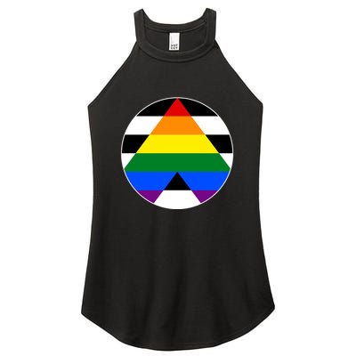 Ally Flag Circle Pyramid Pride Women's Perfect Tri Rocker Tank