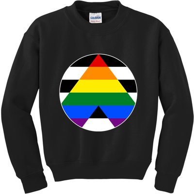 Ally Flag Circle Pyramid Pride Kids Sweatshirt