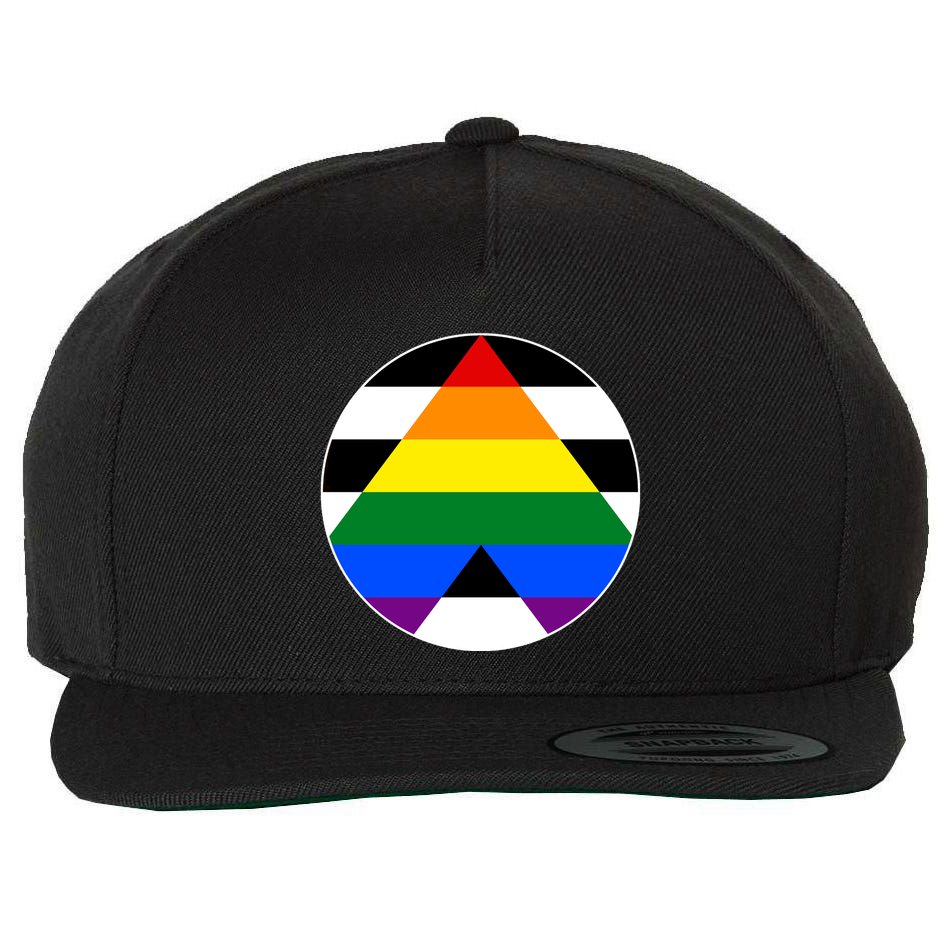 Ally Flag Circle Pyramid Pride Wool Snapback Cap