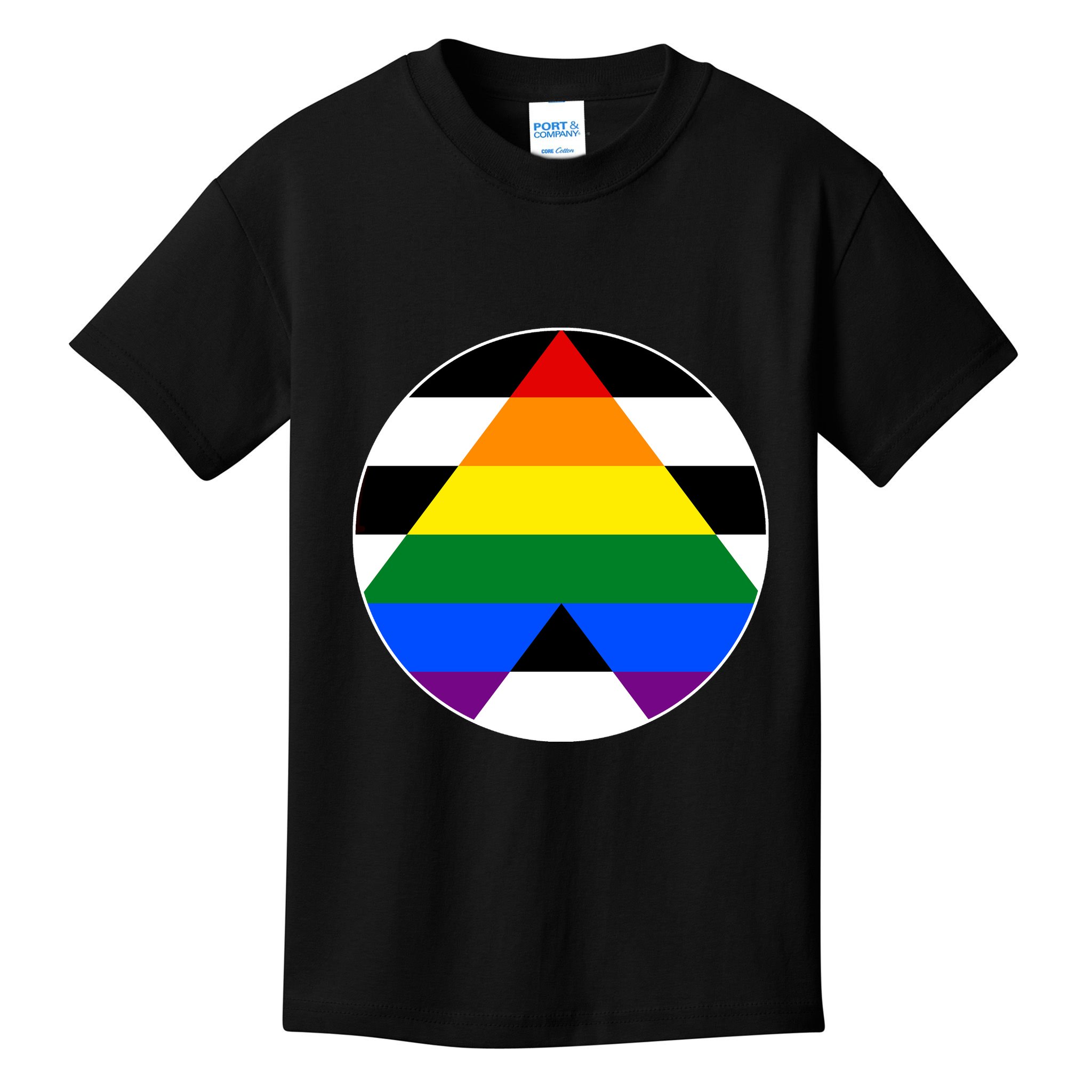 Ally Flag Circle Pyramid Pride Kids T-Shirt