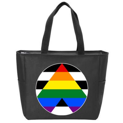 Ally Flag Circle Pyramid Pride Zip Tote Bag