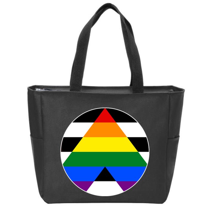 Ally Flag Circle Pyramid Pride Zip Tote Bag
