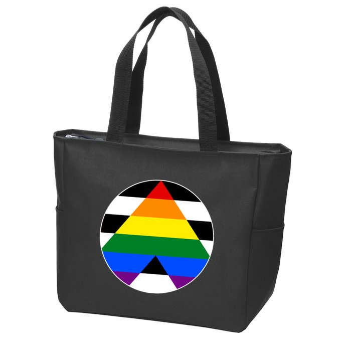 Ally Flag Circle Pyramid Pride Zip Tote Bag