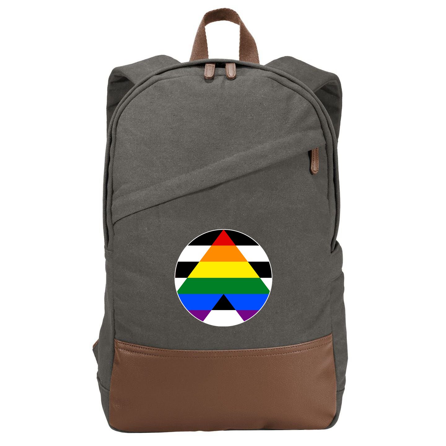 Ally Flag Circle Pyramid Pride Cotton Canvas Backpack