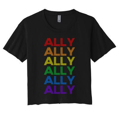 ALLY LGBT Support Lesbian Gay Pride  Crop Top