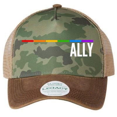 Ally LGBT Support Rainbow Thin Line Legacy Tie Dye Trucker Hat