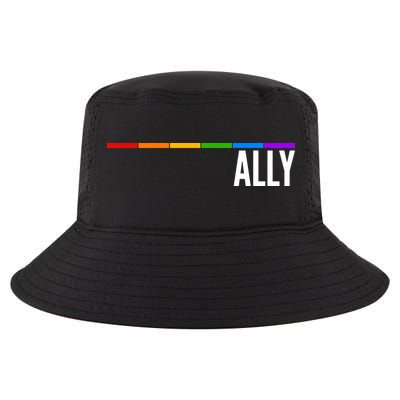 Ally LGBT Support Rainbow Thin Line Cool Comfort Performance Bucket Hat