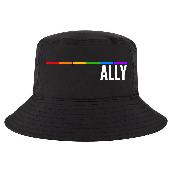 Ally LGBT Support Rainbow Thin Line Cool Comfort Performance Bucket Hat