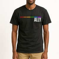 Ally LGBT Support Rainbow Thin Line Tall T-Shirt