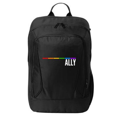 Ally LGBT Support Rainbow Thin Line City Backpack