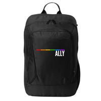 Ally LGBT Support Rainbow Thin Line City Backpack