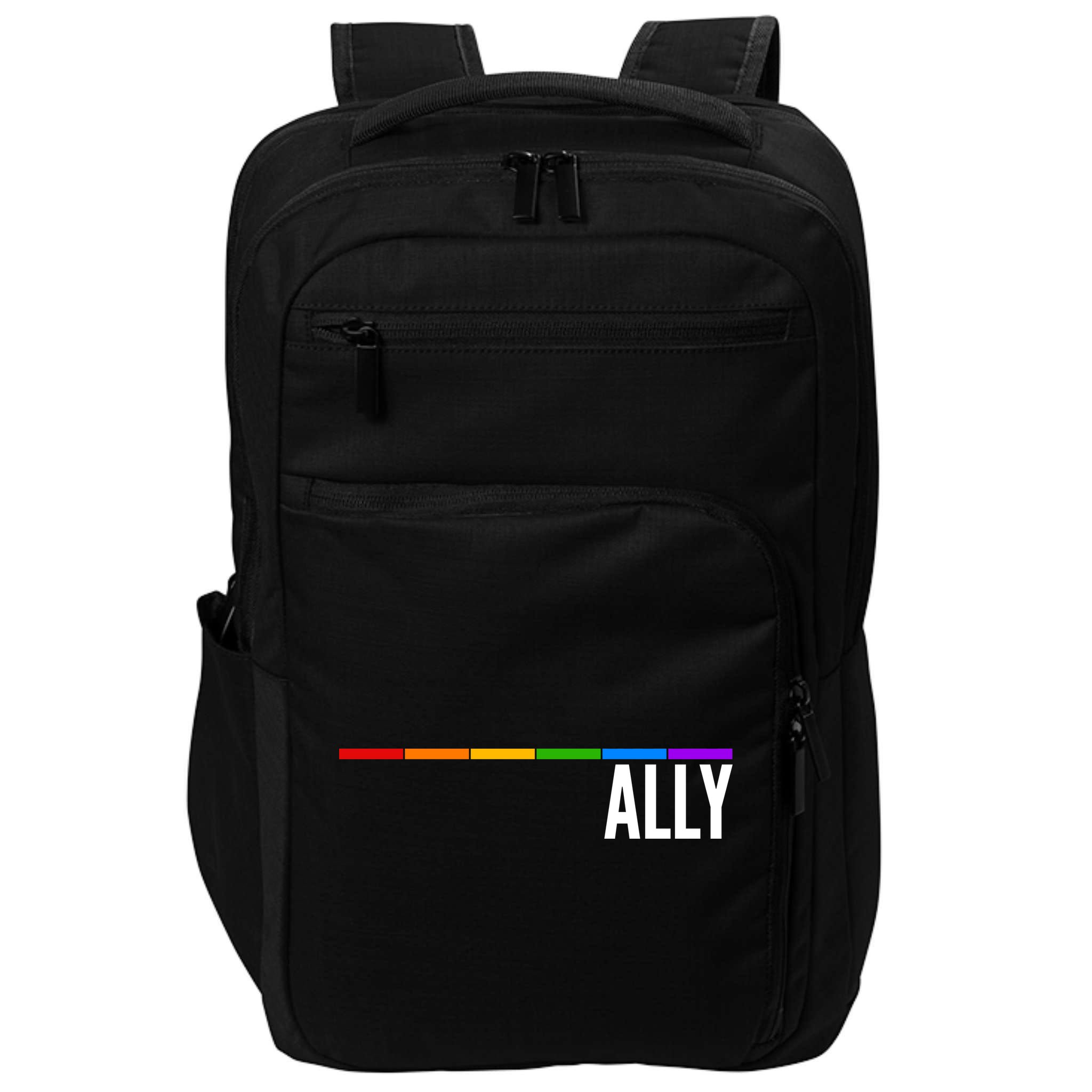 Ally LGBT Support Rainbow Thin Line Impact Tech Backpack
