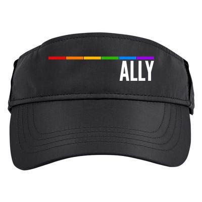 Ally LGBT Support Rainbow Thin Line Adult Drive Performance Visor
