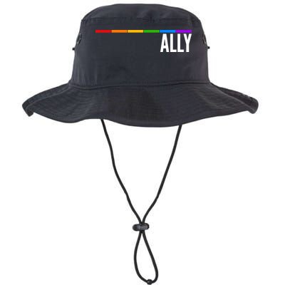 Ally LGBT Support Rainbow Thin Line Bucket Hat