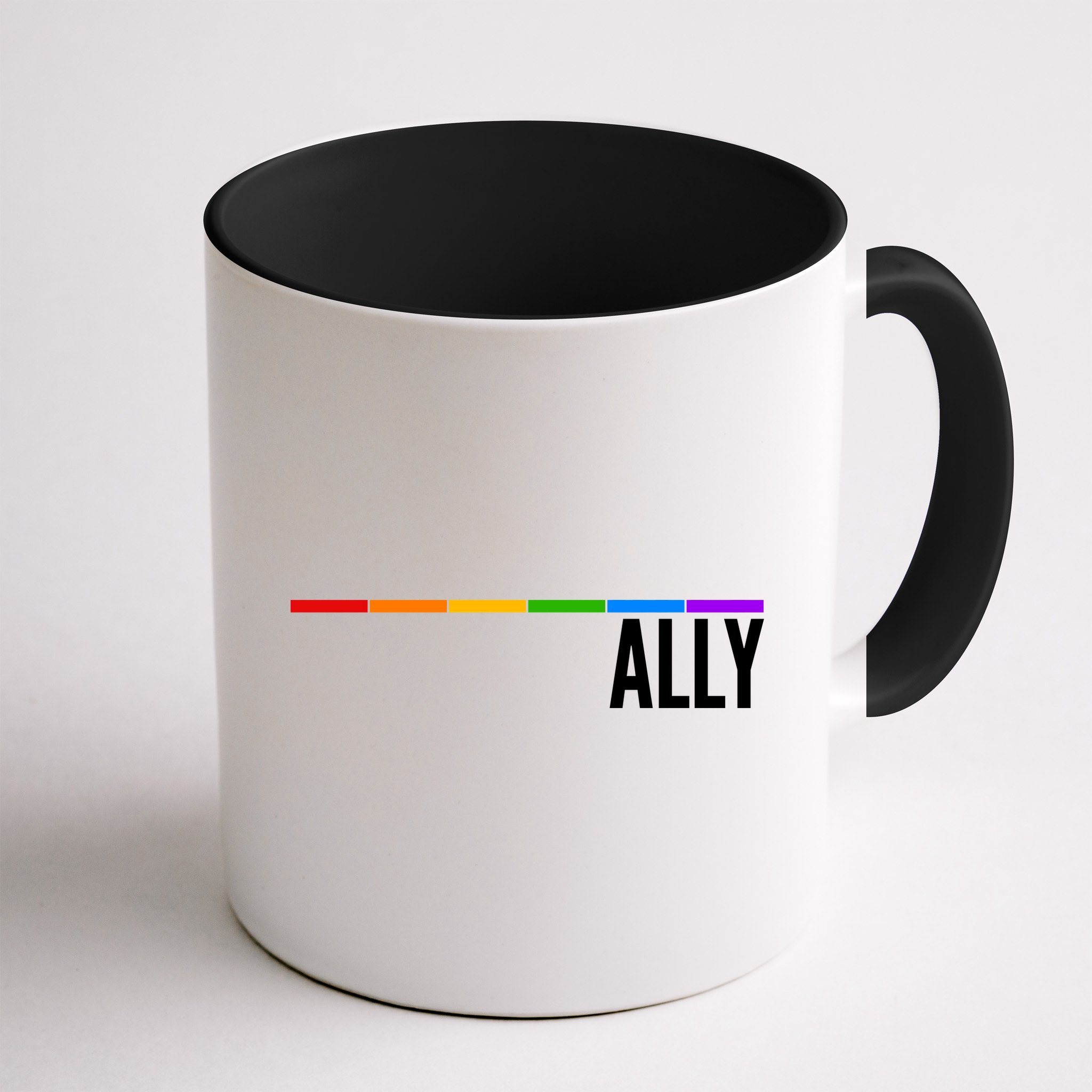 Ally LGBT Support Rainbow Thin Line Mug
