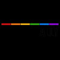 Ally LGBT Support Rainbow Thin Line Mug
