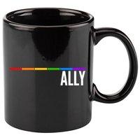 Ally LGBT Support Rainbow Thin Line 11oz C Handle Ceramic Mug