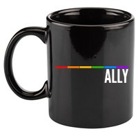 Ally LGBT Support Rainbow Thin Line 11oz C Handle Ceramic Mug