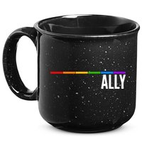 Ally LGBT Support Rainbow Thin Line 15oz Campfire Ceramic Mug