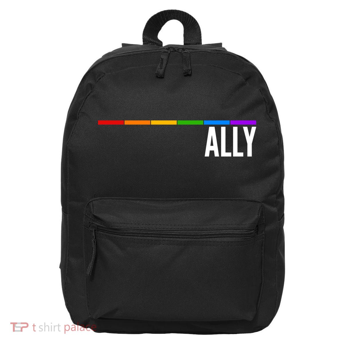 Ally LGBT Support Rainbow Thin Line 16 in Basic Backpack