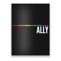 Ally LGBT Support Rainbow Thin Line Poster