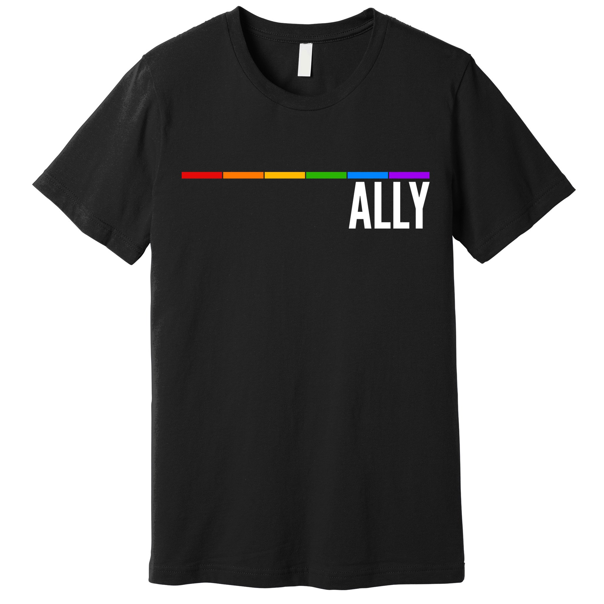 Ally LGBT Support Rainbow Thin Line Premium T-Shirt