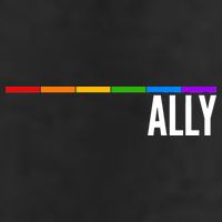 Ally LGBT Support Rainbow Thin Line 25L Jumbo Tote