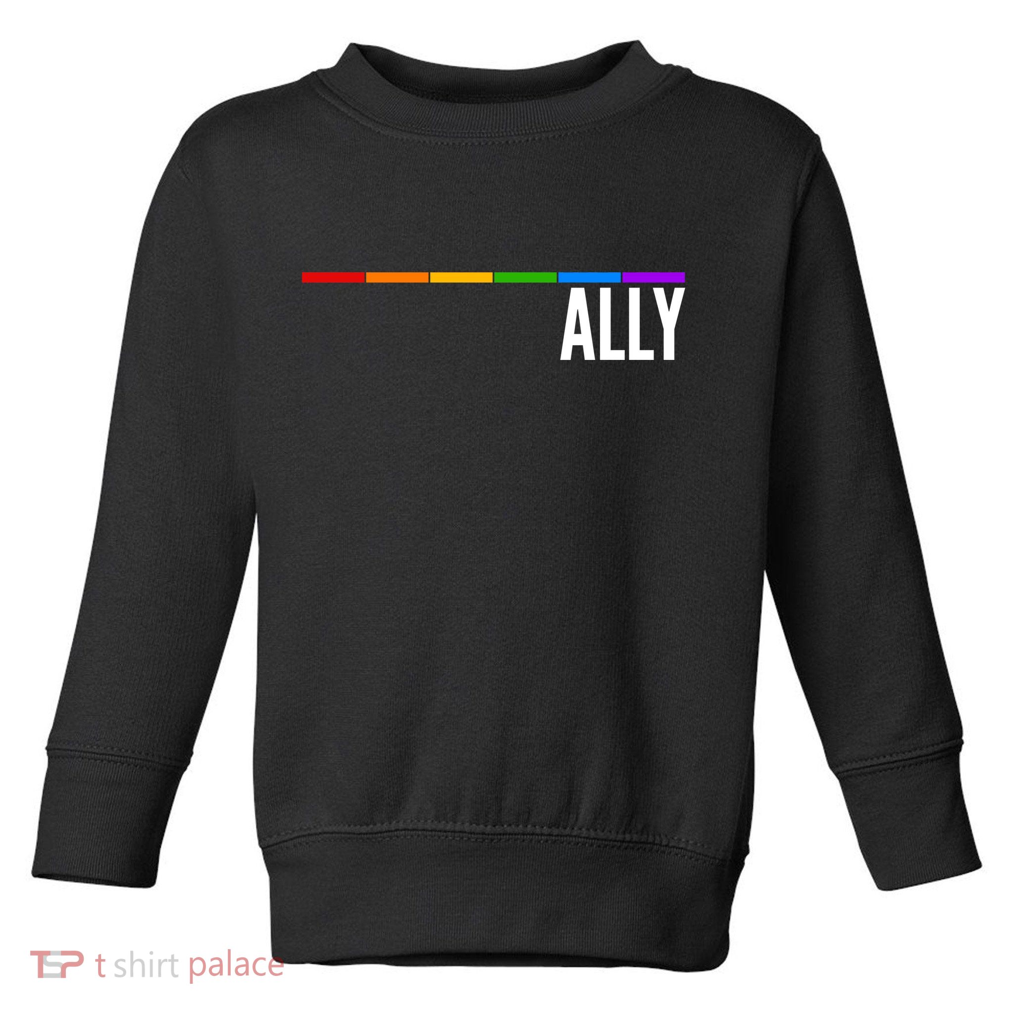 Ally LGBT Support Rainbow Thin Line Toddler Sweatshirt