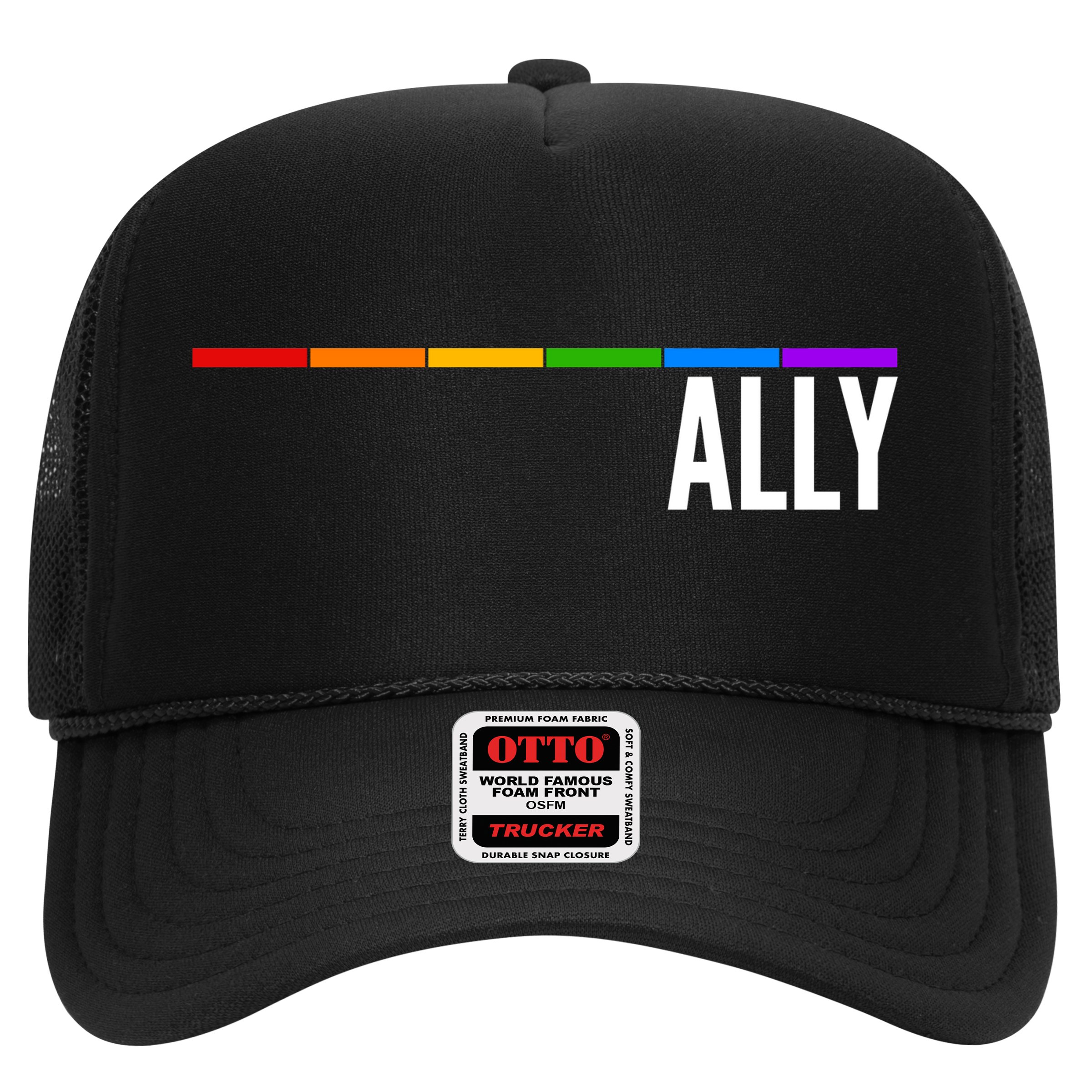 Ally LGBT Support Rainbow Thin Line Hat