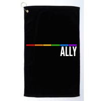 Ally LGBT Support Rainbow Thin Line Golf Towel