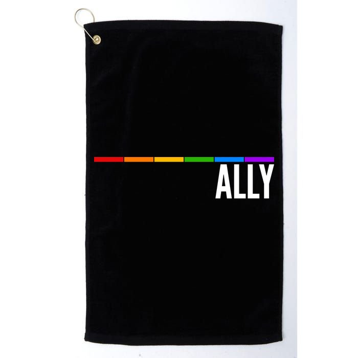 Ally LGBT Support Rainbow Thin Line Golf Towel