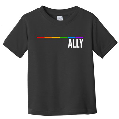 Ally LGBT Support Rainbow Thin Line Toddler T-Shirt