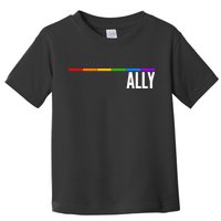 Ally LGBT Support Rainbow Thin Line Toddler T-Shirt
