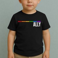 Ally LGBT Support Rainbow Thin Line Toddler T-Shirt