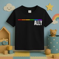 Ally LGBT Support Rainbow Thin Line Toddler T-Shirt