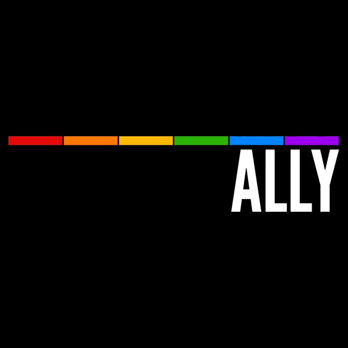 Ally LGBT Support Rainbow Thin Line Cropped Pullover Crew