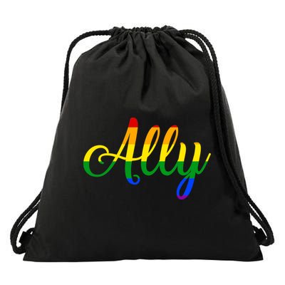 Ally Pride Rainbow Drawstring Bag