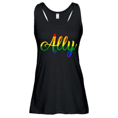 Ally Pride Rainbow Ladies Essential Flowy Tank