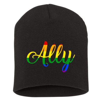 Ally Pride Rainbow Short Acrylic Beanie