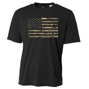 Awesome Like My Daughter Dad Fathers Day Camo American Flag Cooling Performance Crew T-Shirt