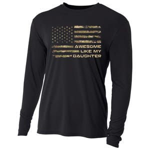 Awesome Like My Daughter Dad Fathers Day Camo American Flag Cooling Performance Long Sleeve Crew