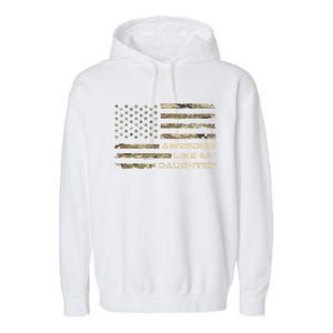 Awesome Like My Daughter Dad Fathers Day Camo American Flag Garment-Dyed Fleece Hoodie