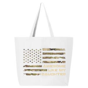 Awesome Like My Daughter Dad Fathers Day Camo American Flag 25L Jumbo Tote