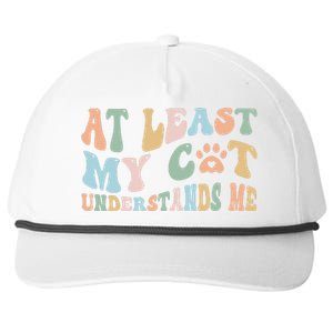 At Least My Cat Loves Me Funny Sarcastic Cat Lover Quote Snapback Five-Panel Rope Hat